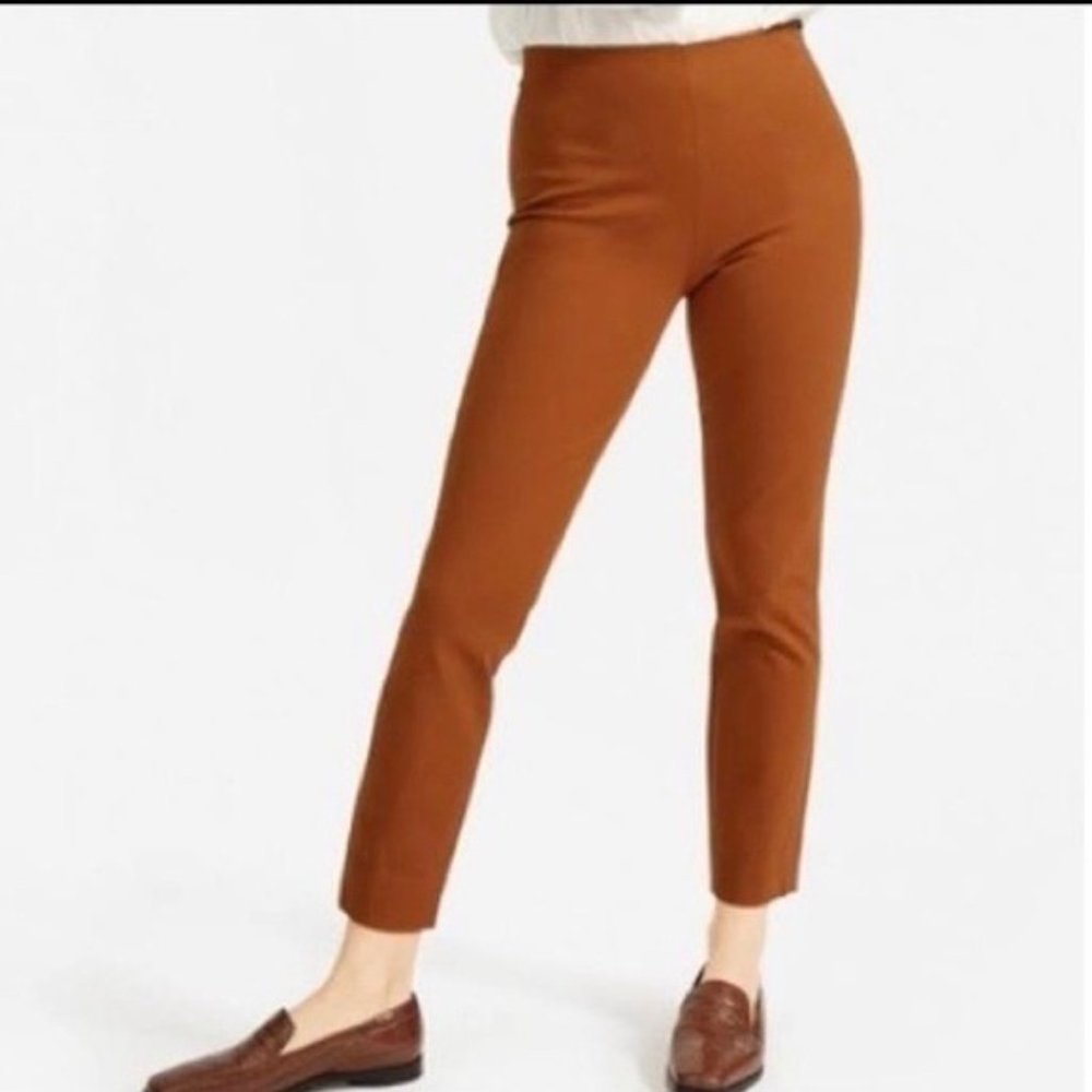 Everlane side zip stretch cotton pants orange size 16